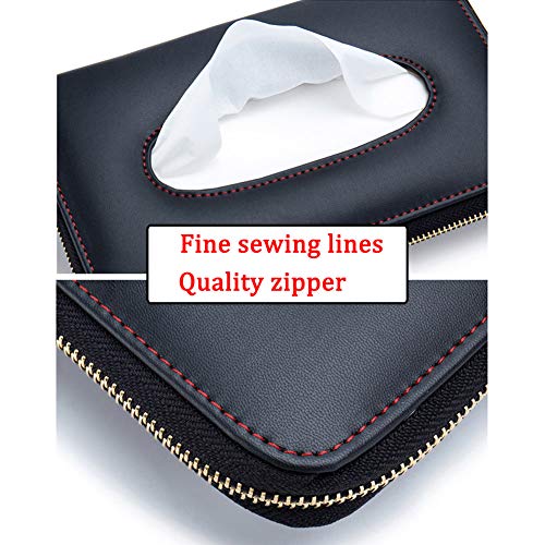Fredyusu Car Tissue Holder, Car Visor Tissue Holder, Perfect Solid Color Auto Tissue Box, Tissue case Holder for car (Black) - color: Black