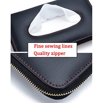 Fredyusu Car Tissue Holder, Car Visor Tissue Holder, Perfect Solid Color Auto Tissue Box, Tissue case Holder for car (Black) - color: Black