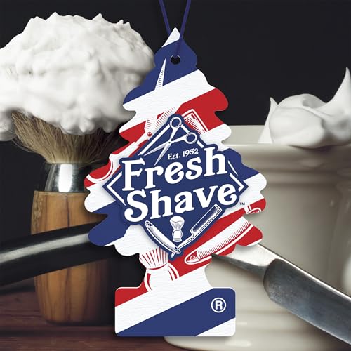 LITTLE TREES Car Air Freshener | Hanging Tree Provides Long Lasting Scent for Auto and Home | 24 Air Fresheners |Fresh Shave - color: Fresh Shave, size: 6 Count (Pack of 4)