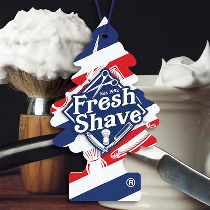 LITTLE TREES Car Air Freshener | Hanging Tree Provides Long Lasting Scent for Auto and Home | 24 Air Fresheners |Fresh Shave - color: Fresh Shave, size: 6 Count (Pack of 4)