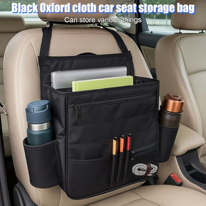 Car Front Seat Organizer, Multi-Pocket Vehicle Hanging Passenger Back Seat Storage Bag with Adjustable Straps, Automotive Interior Storage Organizer, Universal for SUV RV Truck