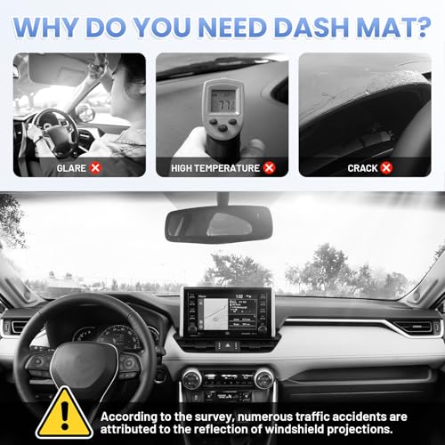 Sunsdrew Dash Cover for 2019-2025 Toyota Rav4 Dashboard Cover Mat for Rav4 Accessories Sunshade Nonslip Mesh Protector No Glare - size: 19+RAV4 Dash Cover