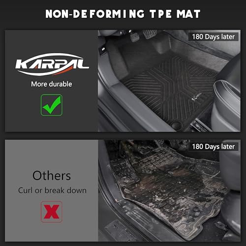 KARPAL Floor Mats for Nissan Altima 2019-2025 2026, TPE Rubber All Weather Protection Floor Liners Nissan Altima Accessories Car Mats, Front & 2nd Row