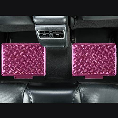 All Weather Aluminum Universal Fit Car Floor Mats Fit for Sedan, SUVS, Truck and Vans Set of 4 (Pink)