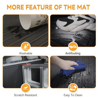 Cargo Mat Compatible with 2014-2020 Nissan Rogue (Not fit Sport Models): Backrest Mats TPE All-Weather Cargo Liner 2017 Rogue Accessories (Trunk Mat+Backrest Mats) - style: 12) for Nissan Rogue 2014-2020 Cargo Liner & Seat Back Mat