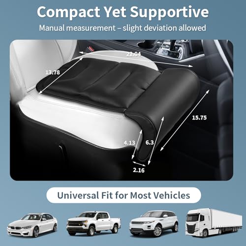 Car Seat Leg Rest Extender with Memory Foam Cushion and Soft Leather Cover - Universal Car & Home Seat Footrest Support for Extended Comfort During Long Trips, Travel, or Relaxation, Black