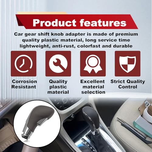 Automatic Gear Stick Shift Knob Compatible with 2012-2017 Buick Verano Car Gear Shift Knob Leather Car Stick Lever Gear Shifter Knob Cover Head Handle Lever(Brown) - color: brown