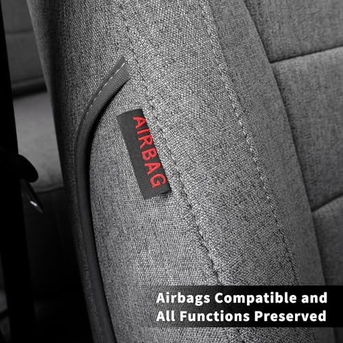 Rav4 Hybrid Seat Covers Custom Fit for 2019-2024 2025 Toyota Rav4 Hybrid (Not for XSE/SE/Plug-in Hybrid),Full Coverage,Airbag Compatible,Polyester Car Seat Protector(Full Set,Gray) - color: Gray, size: 2019-2025 RAV4 Hybrid (Not for XSE/SE/Plug-in)