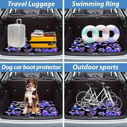Universal Car Trunk Mat, All Weather Trunk Protection Cargo Liner, Stylish Vehicle Interior Accessories, Durable Cargo Mat Rear Trunk Line Suitable for Most Car (Shining Purple Butterfly, 29" x 39") - color: Shining Purple Butterfly
