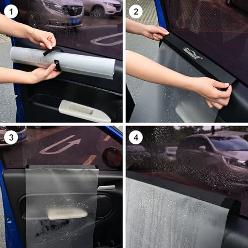 NEWISHTOOL Window Tint Tool, 4 Packs Car Door Panel Cover Waterproof Guard Protection for Car Window Film Tint Application, Reusable PET Water Shield Cover - size: 4-Set