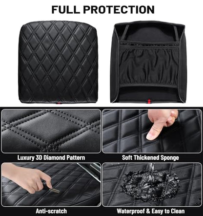 Center Console Armrest Cover for Chevy Chevrolet Silverado/GMC Sierra 2019-2024 2025, Tahoe & Suburban & Yukon 2021-2025, PU Leather Middle Console Cover Protector Pad, Truck Interior Accessories - style: Bucket Seat 2019+
