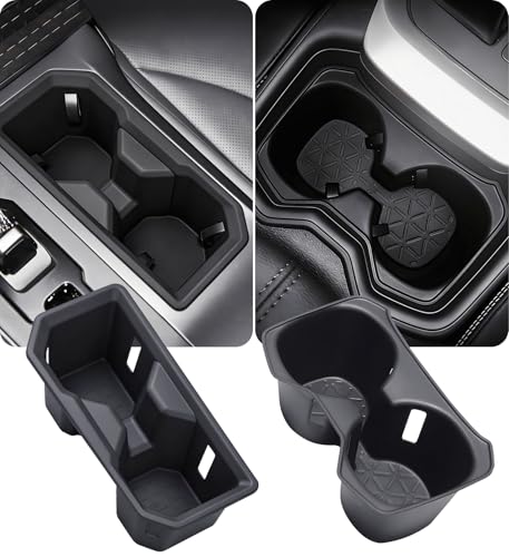 1st & 2nd Row Cup Holder Inserts for Toyota RAV4 2026, Center Console Interior Accessories Front & Rear Cup Holders Covers Protector for 2026 RAV 4, Black - style: Fits for 2026 RAV4