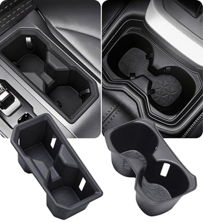 1st & 2nd Row Cup Holder Inserts for Toyota RAV4 2026, Center Console Interior Accessories Front & Rear Cup Holders Covers Protector for 2026 RAV 4, Black - style: Fits for 2026 RAV4
