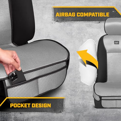 Caterpillar AeroMesh Car Seat Covers, Breathable Full Coverage Universal Front Seat Protectors Mesh Seat Cushions for Car, Fits Most Vehicles (2PC)
