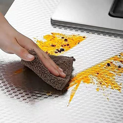 Peel and Stick Wallpaper, Waterproof Contact Paper for Kitchen Countertops Cabinets, Self-Adhesive Removable Aluminum Foil Sticker, Oil Proof Heat Resistant, Easy Clean (24"x197", Silver Chequer) - color: Silver Chequer, size: 24"W x 197"L