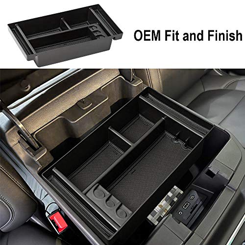 Center Console Organizer Tray Compatible with Chevy Silverado 1500/GMC Sierra 1500 2019-2022 Accessories and 2020-2023 Silverado/Sierra 2500/3500 HD Armrest Box - Full Console w/Bucket Seats