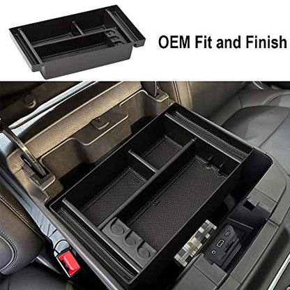 Center Console Organizer Tray Compatible with Chevy Silverado 1500/GMC Sierra 1500 2019-2022 Accessories and 2020-2023 Silverado/Sierra 2500/3500 HD Armrest Box - Full Console w/Bucket Seats