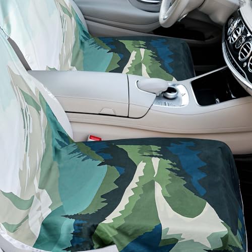 Hahafelt Car Seat Towel Covers with Storage Bag, 63 x 32 Inch Universal Non Slip Waterproof Sweat Protector for Car Truck, Gym Swimming Running, Machine Washable(2 Pack,Yosemite) - style: Yosemite