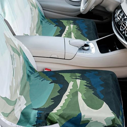 Hahafelt Car Seat Towel Covers with Storage Bag, 63 x 32 Inch Universal Non Slip Waterproof Sweat Protector for Car Truck, Gym Swimming Running, Machine Washable(2 Pack,Yosemite) - style: Yosemite