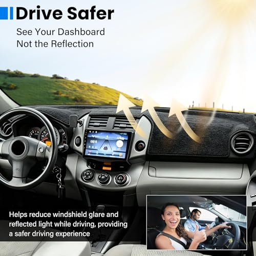 Dash Cover Mat Compatible with Toyota Rav4 2007 2008 2009 2010 2011 2012 Car Interior Dashboard Cover Mat Nonslip Dashmat Sunshade Glare UV Rays Protector Accessories Custom Fit - size: Compatible with Rav4 2007- 2012