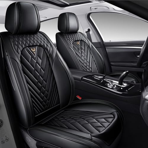 Front Set Fit for Toyota bZ4X Seat Covers 2023-2025,Waterproof Leather Seat Covers for Car Wear-Resistant Seat Protector Full Coverage Automotive Seats Cushions (Front,Black) - color: 2 Seats-Black, size: for Toyota bZ4X