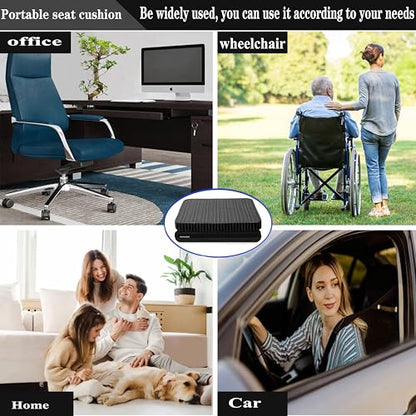 Innovative Gel Seat Cushion for Long Sitting, Soft and Breathable, Seat Cushion for Back, Sciatica, Hip, Tailbone Pain Relief, Used for The Office, Wheelchair, Car, Recliner, Stadium, Kayak.(Black)