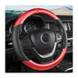 Moly Magnolia Steering Wheel Cover, Carbon Fiber Breathable Microfiber Leather with Non-Slip Lining, Cool in Summer Warm in Winter for Men Women, Universal 15 Inch for Most Cars (Carbon Fiber Red) - color: Carbon Fiber Red