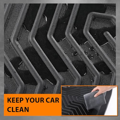 G-PLUS Floor Mats Compatible with Toyota Tundra CrewMax Cab 2014-2021 1st & 2nd Row Full Set All Weather Protection TPE Floor Liners Black - size: 2014-2021|Fit Toyota Tundra CrewMax Cab|3PCS