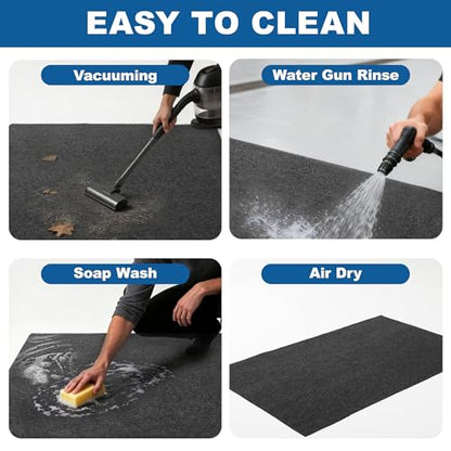 Oil Mat for Garage 36" x 59" - Premium Felt + Rubber Waterproof Backing Thickened Soft Contains Liquids Oil Spill Mat Reusable Non-Slip Maintenance Pad for Under Car Workbench Driveway Spot Protection