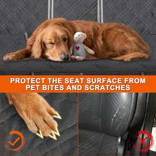 Dog Car Seat Cover Compatible with 2013-2025 Toyota RAV4, Waterproof Pet Bench Seat Cover for Back Seat, 600D Heavy Duty Scratch Proof Nonslip Truck Seat Covers for Dogs - size: 2013-2025 RAV4