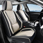 Leather Seat Cover Front Seats Automotive Car Seat Covers Front Seat Cover Waterproof Car Seat Protector with Lumbar Support 2 Pack Universal Fit for Most Cars Sedans Trucks SUV, Black&Beige