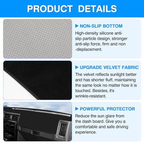 Autorder Dashboard Cover Mat for 1986-1993 Nissan Pathfinder D21 Accessories Dash Cover Upgrade Velvet Dash Mat Sunshade Glare UV Rays Protector - size: 1986-1993 Nissan Pathfinder