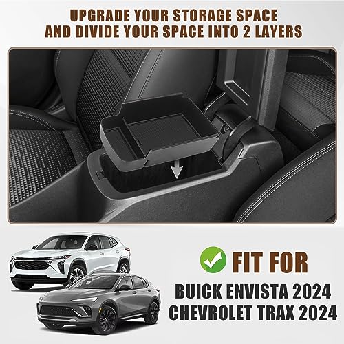 Center Console Inserts Compatible with Trax & Envista 2026 2025 2024 2023 Center Console Organizer Armrest Storage Box Armrest Insert Tray Interior Accessories