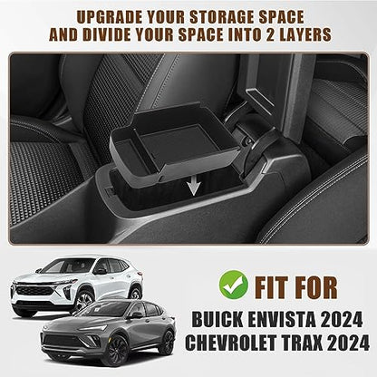 Center Console Inserts Compatible with Trax & Envista 2026 2025 2024 2023 Center Console Organizer Armrest Storage Box Armrest Insert Tray Interior Accessories