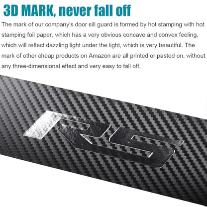 LEXLEY For 2019-2026 Blazer 2018-2026 Equinox 2018-2025 Traverse Carbon Fiber Style Leather Door Sill Protector Guard Sills Protector Trim,Welcome Pedal Protect 4PCS-SLIVER