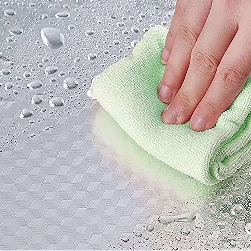 Peel and Stick Wallpaper, Waterproof Contact Paper for Kitchen Countertops Cabinets, Self-Adhesive Removable Aluminum Foil Sticker, Oil Proof Heat Resistant, Easy Clean (24"x197", Silver Chequer) - color: Silver Chequer, size: 24"W x 197"L