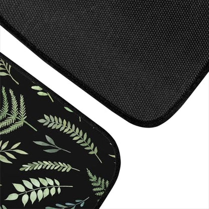 Tropical Plants Car Floor Mats Summer Botanical Background with Green Leaves Branches and Herbs Black Floor Mats for Cars Universal Vehicle Front Rear Foot Carpet Rugs for Trucks SUV Sedans