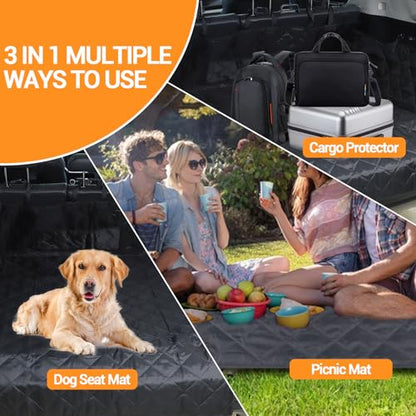 Cargo Liner for Dogs Compatible with Subaru Forester 2019-2024, Pet Dog Trunk Cargo Liner, Waterproof Anti-Dirty Pet Cargo Cover Dog Seat Mat, with Bumper Flap Protector - color: Black