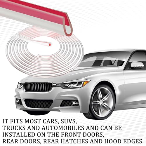 16Ft Car Door Edge Guard, Universal Car Door Protector, Upgraded Strong Adhesive Anti-Collision Strip, Scratch Resistant Automotive Door Ding Protector for SUV, Truck, Sedan