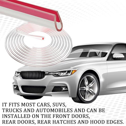 16Ft Car Door Edge Guard, Universal Car Door Protector, Upgraded Strong Adhesive Anti-Collision Strip, Scratch Resistant Automotive Door Ding Protector for SUV, Truck, Sedan