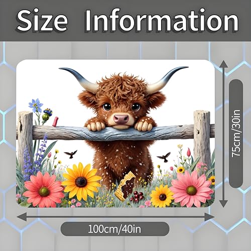 Universal Car Trunk Mat 29" x 39", Cute Highland Cattle All Weather Trunk Protection Cargo Liner, Durable Cargo Mat Rear Trunk Liner, Stylish Vehicle Interior Accessories Suitable for Most Car Models - color: Cute Highland Cattle