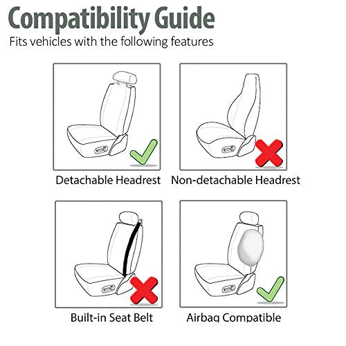 FH Group Car Seat Covers Sports Seat Covers Front Seats Only, Airbag Compatible Red Black Automotive Seat Cover Combo Small Car Seat Cover Design Universal Fit Interior Accessories Cars Trucks SUVs - color: Red