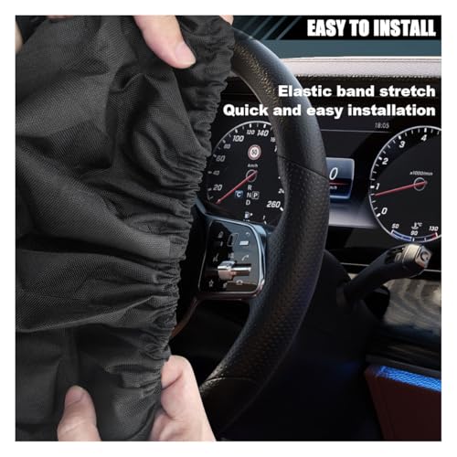 Car Steering Wheel Cover Sun Shade, Anti-Heat Steering Wheel Protector, Universal 18 Inch Auto Steering Wheel Sun Block Cover, Steering Wheel Shield Accessories for Most Car Truck SUV (Black) - color: Black