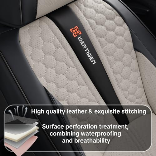 2007-2025 Car Seat Cover for Nissan Sentra, Black and Gray Car Seat Covers, Faux Leather, Full Set of 5 Seats, Waterproof, Anti-Slip, Suitable for All Seasons - color: Luxury_Black and Gray