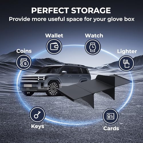 Glove Box Organizer Compatible with Hyundai Santa Fe 2026 2025 2024, Interior Accessories Glove Box Compartment Insert Storage Dividers for 2024-2026 Santa Fe, Black