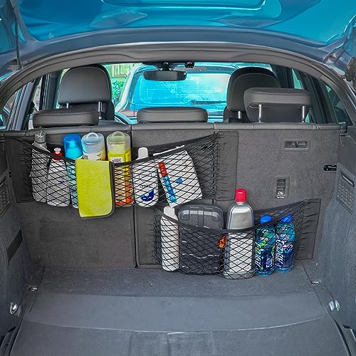 2 Packs Universal Mesh Cargo Net,Elastic Car Storage Net Pocket Bag for Trunk,Automotive Cargo Nets Storage Pouch Add On Organizers for RV,Car,Truck(22.6 * 9.5 inch) - size: 22.6 * 9.5