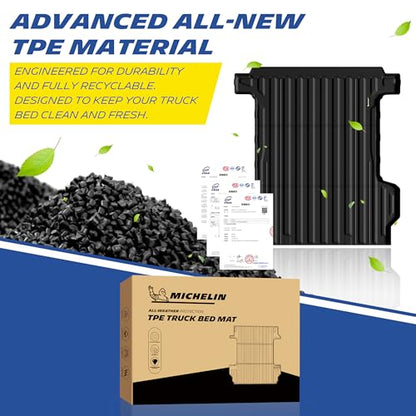 MICHELIN Truck Bed Mat for 2024-2026 Chevy Silverado EV RST/Trail Boss & GMC Sierra EV Denali/AT4 Only, All-Weather Truck Bed Liner, Custom Fit, Durable TPE Bedliner, Non-Slip - size: 2) Silverado EV/Sierra EV | 24-26 | 5.9 FT
