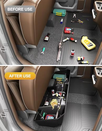 Tuyoung Under Seat Storage Boxes - Compatible with 2019-2026 Chevy Chevrolet Silverado 1500/GMC Sierra 1500, 2020-2026 Silverado/Sierra 2500HD/3500HD | Double & Crew Cab Rear Underseat Organizer Box - size: 2019-2026 Chevy Silverado/GMC Sierra 1500