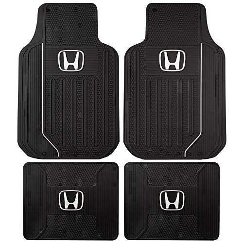 Plasticolor Elite 4 Piece Front and Rear Floor Mats for Car Truck and SUV Compatible with Honda Vehciles