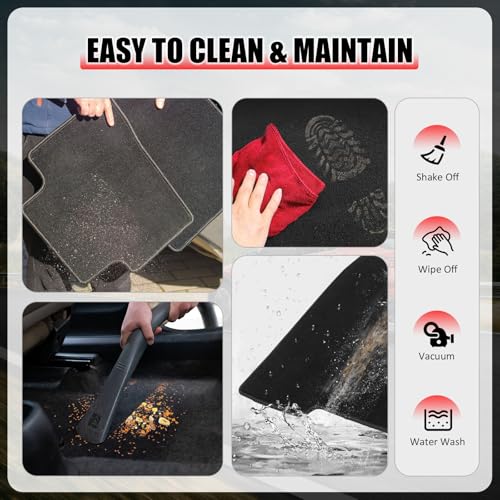 Floor Mats Compatible with 2013-2017 Honda Accord Sedan, Factory Fitment Carpet Front & Rear Black 4PC Nylon by IKON MOTORSPORTS, 2014 2015 2016